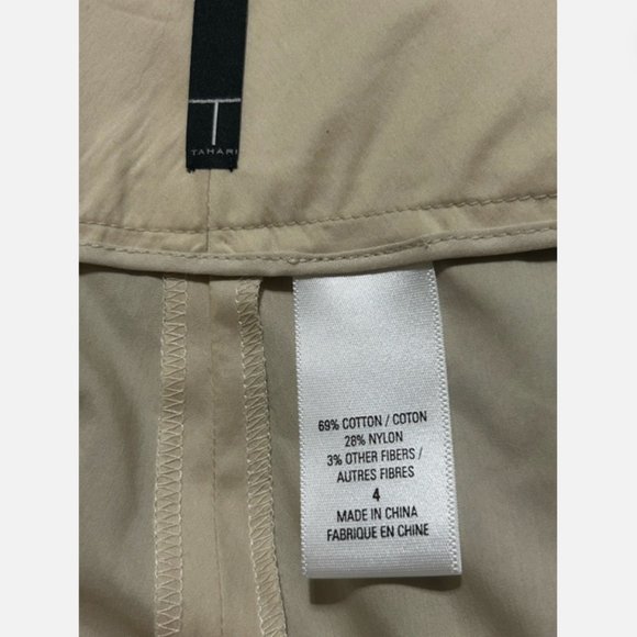 NWT Tahari Sterling Crop Capri Pants Beige Flax Size 4 - Picture 6 of 11